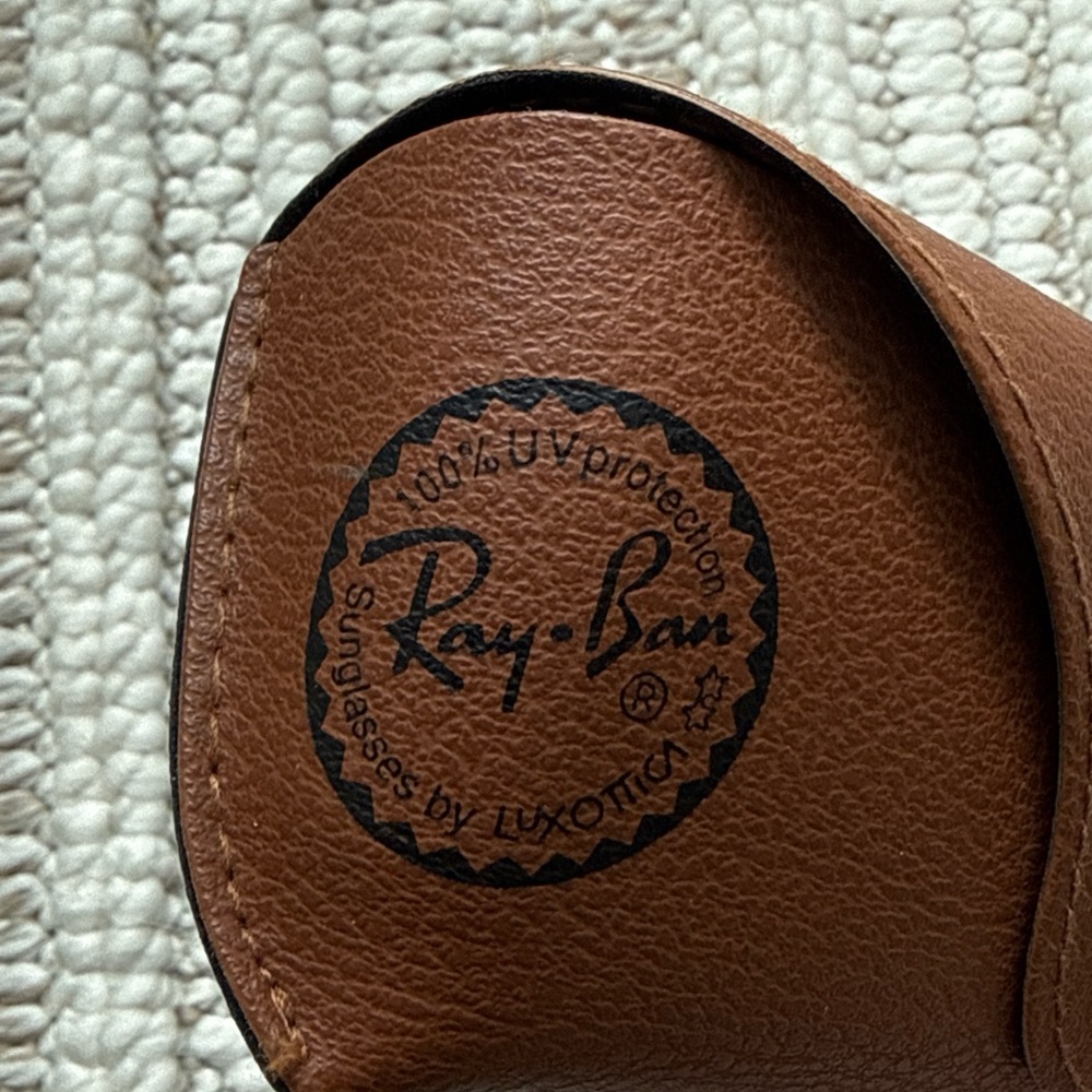 Ray Ban Brown Leather Sunglasses Case - Picture 4 of 7